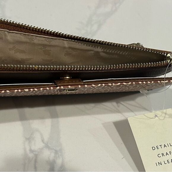 Radley London Signature Logo Print Leather Brown Bifold - NWT - Picture 6 of 6